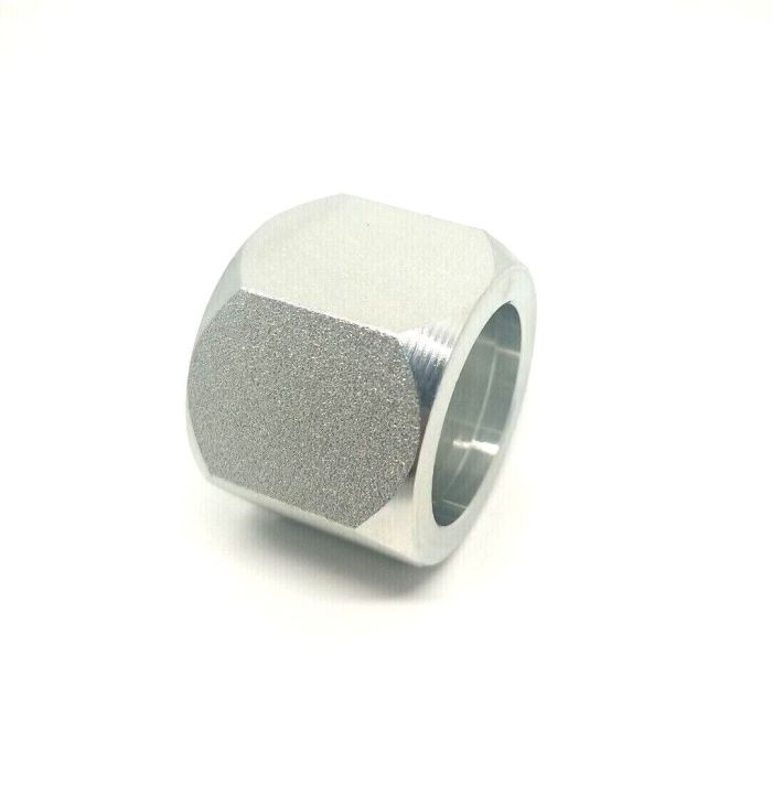 5/16" TUBE 45 DEG FEMALE -6AN SILVER SWIVEL NUT WITH OLIVE