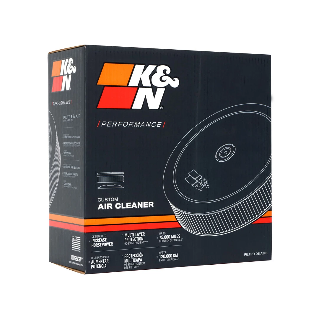 K&N CHROME CUSTOM AIR CLEANER ASSEMBLY 14 X 4" (KN60-1290)