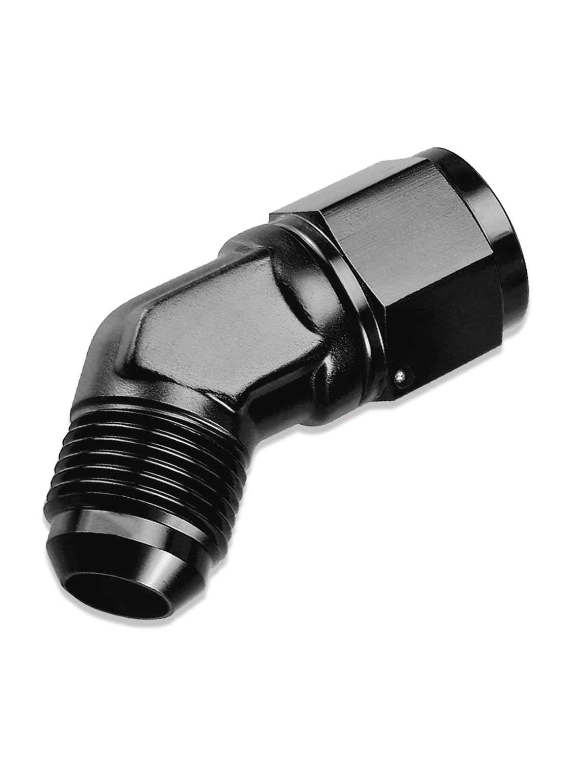 45 DEG FEMALE FLARE -20AN SILVER SWIVEL UNION