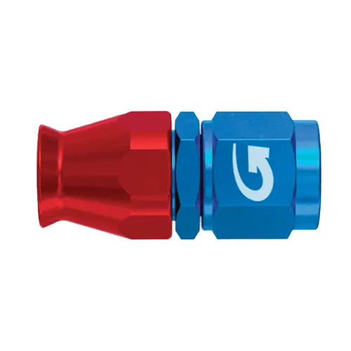 5/16" TUBE 45 DEG FEMALE -6AN BLUE SWIVEL NUT WITH OLIVE