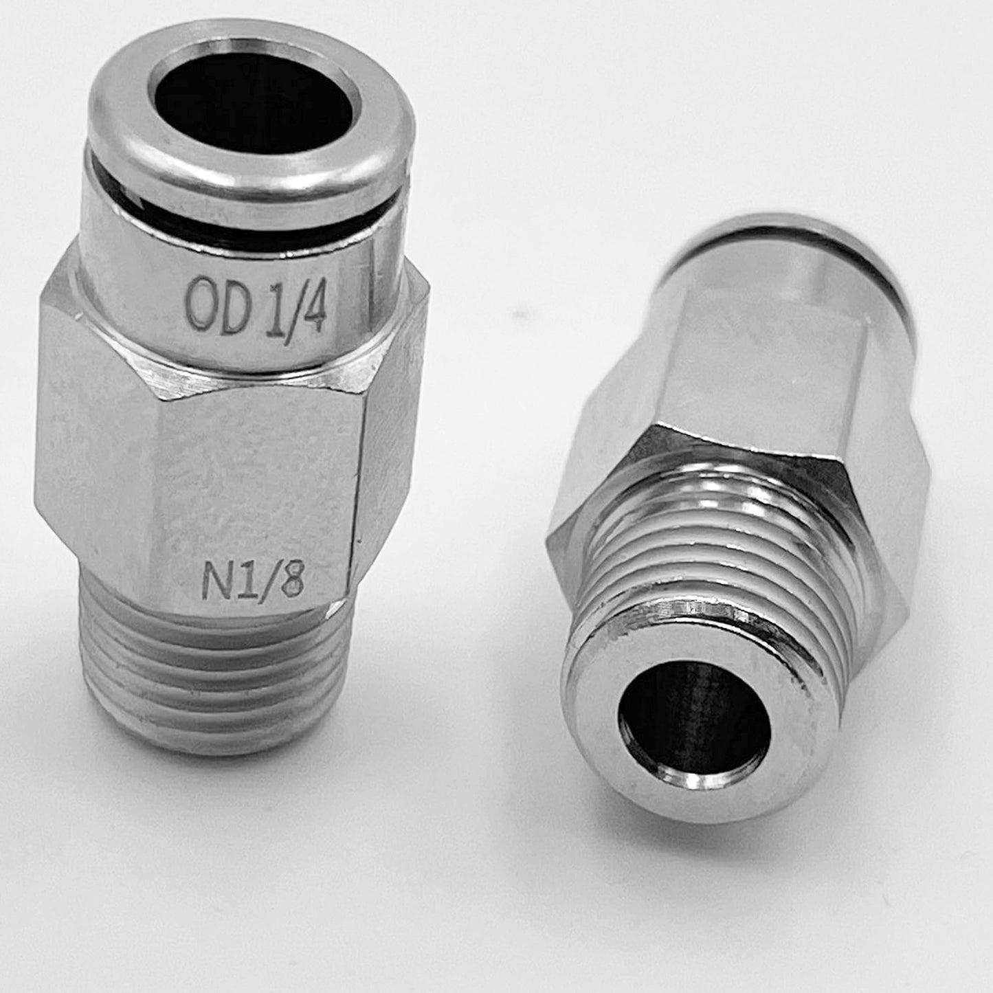 1/4" NPT STRAIGHT TO 1/4" 120 SERIES NYLON SILVER FITTING