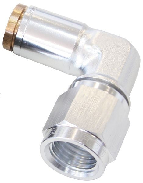 -4AN FEMALE 90 DEGREE TO 1/4" 120 SERIES SILVER NYLON FITTIN