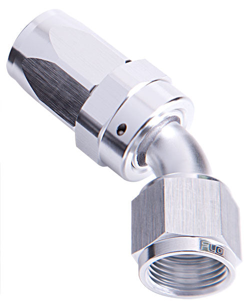 -20AN TAPER SERIES 45 DEGREE HOSE END SILVER
