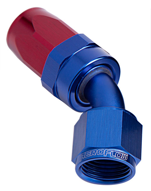 -16AN TAPER SERIES 45 DEGREE HOSE END BLUE