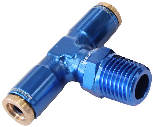1/4" TEE 120 SERIES NYLON BLUE FITTING