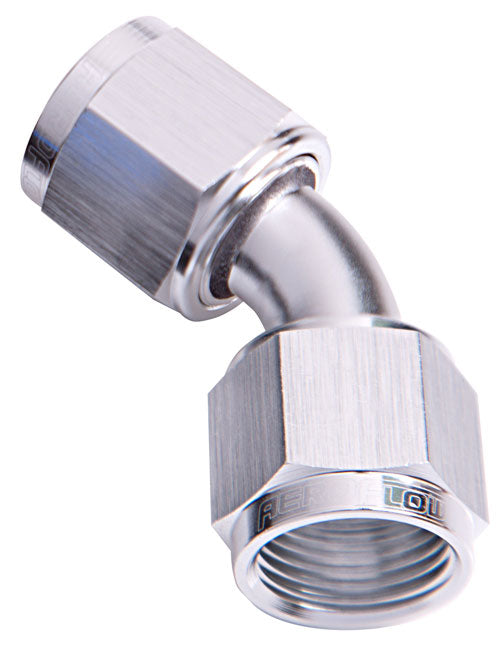 45 DEG FEMALE FLARE -4AN SILVER SWIVEL UNION