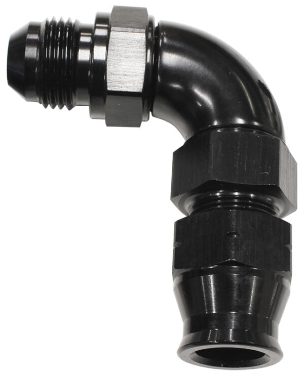 1/4" TUBE 90 deg male -4AN BLACK SWIVEL NUT WITH OLIVE