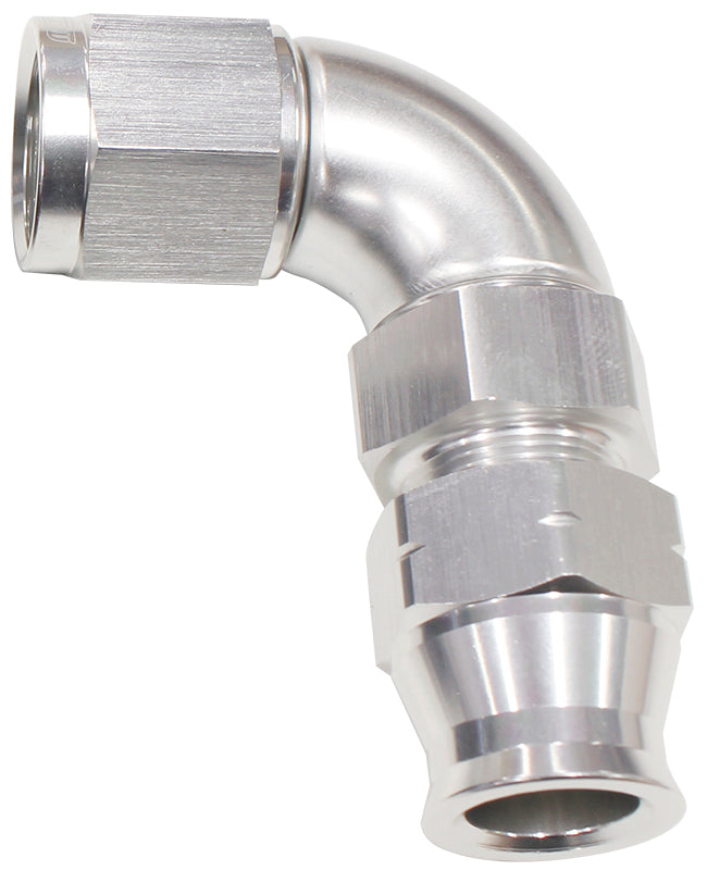 1/4" TUBE 90 deg female -4AN SILVER SWIVEL NUT WITH OLIVE