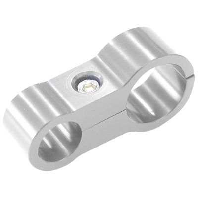 Aeroflow 7/16" (11.1mm) I.D. & 5/8" (15.9mm) I.D., Suit -6AN & -10AN PTFE hose, Stepped Billet Aluminium Dual Hose Separators Silver finish AF156-07-10S
