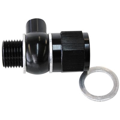 Aeroflow 1/8" NPT port, Oil Pressure Adapter Black finish - AF166-05-02BLK