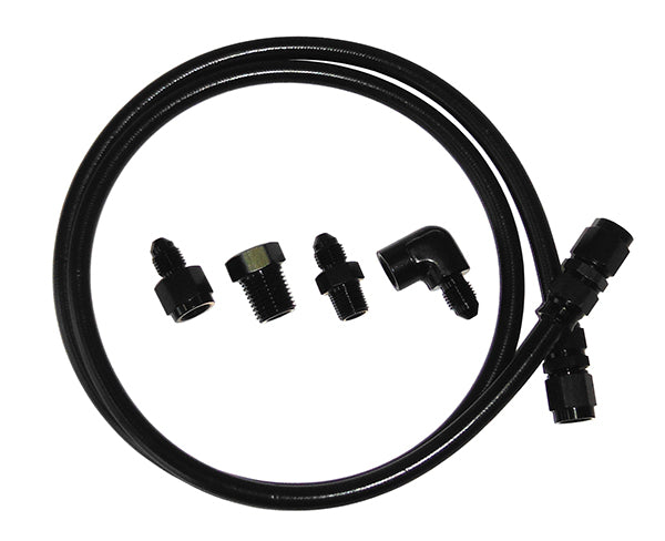 Aeroflow -3AN x 4ft BLACK BRAIDED LINE KIT WITH FITTINGS INCLUDED - AF30-3004BLK