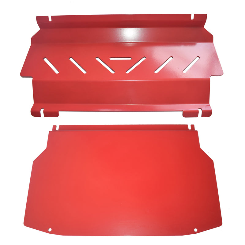 Red Bash Plate Set for Mitsubishi Pajero NS NT NW NX 2006-2022 | Underbody Protection Guard | Steel, Impact-Resistant, Rust-Proof