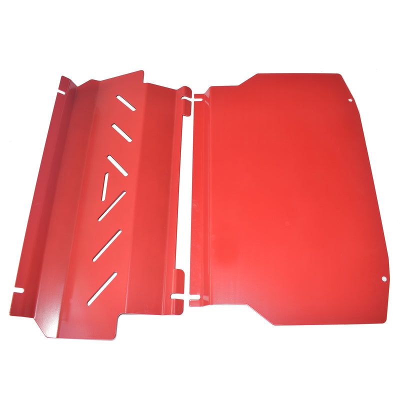 Red Bash Plate Set for Mitsubishi Pajero NS NT NW NX 2006-2022 | Underbody Protection Guard | Steel, Impact-Resistant, Rust-Proof