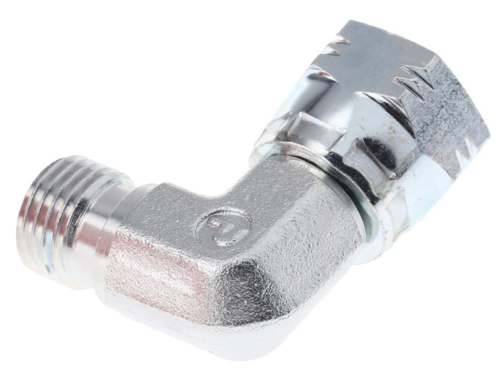 1/4" TUBE 90 deg male -4AN SILVER SWIVEL NUT WITH OLIVE