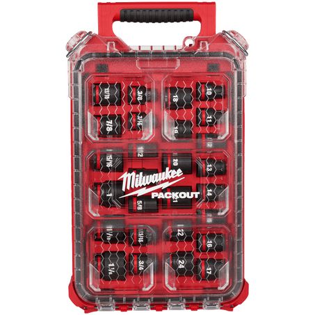 SHOCKWAVE 1/2IN DR 27P METRIC AND SAE STANDARD IMPACT PACKOUT SOCKET SET - 49666804