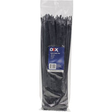 Load image into Gallery viewer, OEX ACX1320 Black Nylon Cable Ties – 4.8mm x 370mm, UV Resistant, 100 Pack – Heavy-Duty Zip Ties