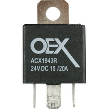 Load image into Gallery viewer, OEX ACX1943RBL Mini Relay – 24V Change Over, 15/20A, Sealed, Resistor Protected, 5 Pin