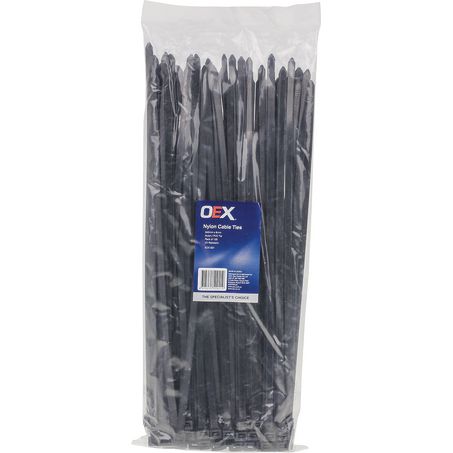 OEX BLACK NYLON CABLE TIES - 7.6MM X 370MM - 100 PC - ACX1321