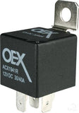 OEX ACX1941RBL Mini Relay 12V – Change Over 30A/40A, Resistor Protected, Sealed, 5-Terminal, Ideal for Automotive and Industrial Use