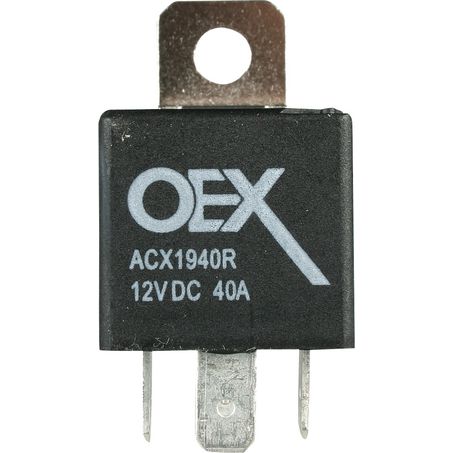 OEX MINI RELAY 12V NORMALLY OPEN 40A - RESISTOR PROTECTED, SEALED - ACX1940RBL