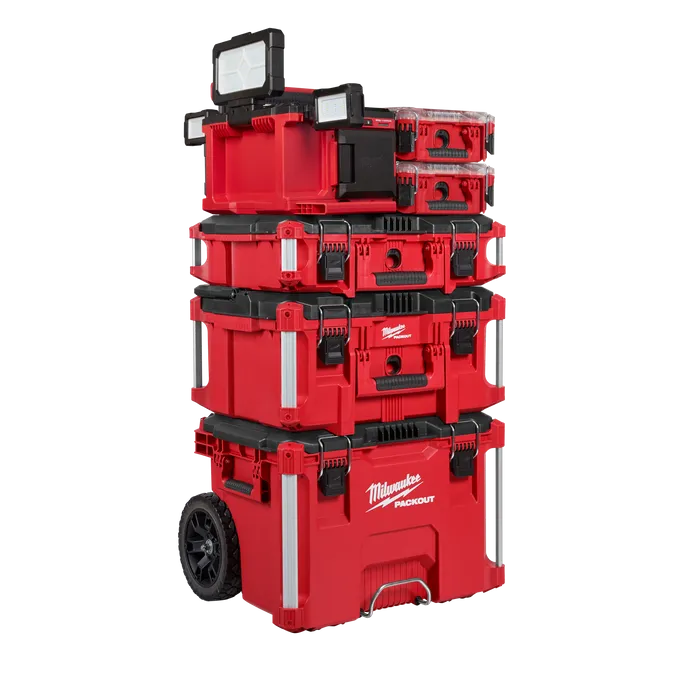 Milwaukee PACKOUT Rolling Tool Box Set 5pc with PACKOUT Area Light