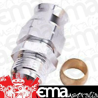 3/8" HARD LINE TO -6AN MALE ADAPTER SILVER w/ OLIVE