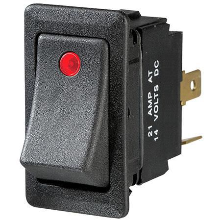 Narva Heavy Duty Rocker Switch Off/On SPST Red Illuminated (Contacts Rated 20A @ 12V)