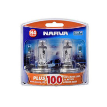 Load image into Gallery viewer, Narva H4 Headlight Bulb P43T Plus 100 12V 60/55W 2 Pce
