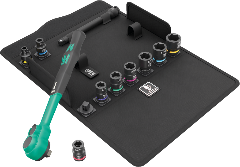 3/8" Drive Zyklop Comfort Ratchet Set with Reversing Lever