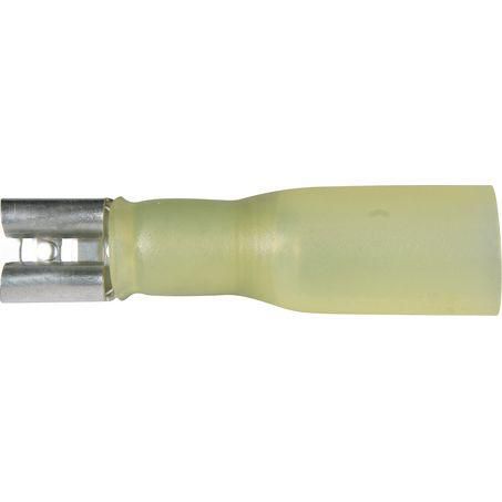 6.3 x 0.8mm Yellow Female Blade Crimp Terminal Pack - 50 Piece