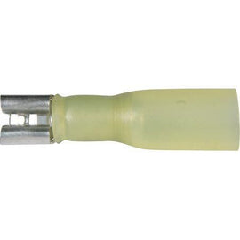 6.3 x 0.8mm Yellow Female Blade Crimp Terminal Pack - 50 Piece