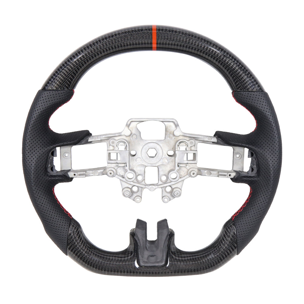 100% Real Carbon Fiber Steering Wheel No Heated for Mustang EcoBoost GT Shelby-Mustang GT350 GT350R 2.3L 5.0L 2015-2017