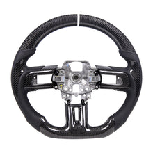 Load image into Gallery viewer, 100% Real Carbon Fiber Steering Wheel No Heated for 2015-2017 Mustang EcoBoost GT Shelby-Mustang GT350 GT350R 2.3L 5.0L