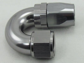 '-20AN TAPER SERIES 180 DEGREE HOSE END SILVER