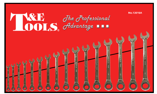 16 Piece Metric Gear Ratchet Wrench Set