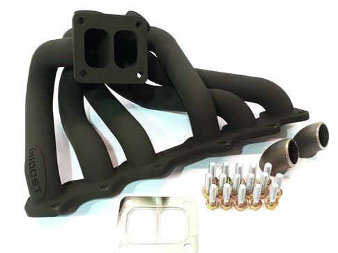 6Boost Turbo Exhaust Manifold / 2JZGTE / T4 Twin Scroll Single Turbo Conversion