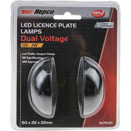 Repco 12-24V LED License Plate Lamps Pair 70x25x26mm