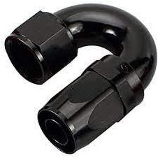 -12AN TAPER SERIES 180 DEGREE HOSE END BLACK