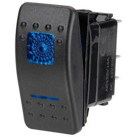 Narva Sealed Rocker Switch Off/On SPST 12V Blue Illuminated (Contacts Rated 20A @ 12V)