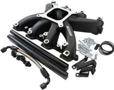 GM LS CARBY INTAKE MANIFOLD RECTANGLE PORT EFI LS3 BLACK Aeroflow - AF6250-6000