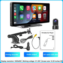 Load image into Gallery viewer, 10.26 Inch Portable MP5 Multimedia Video Player Android Auto Wireless Carplay Screen HD Rear Reversing Camera Car Radio / B5303-Dvr