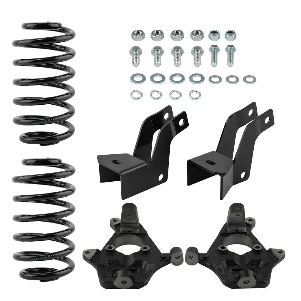 2" Front 4" Rear Drop Lowering Kit Spindle for Cadillac Escalade Chevy Tahoe GMC Yukon 2007-2014