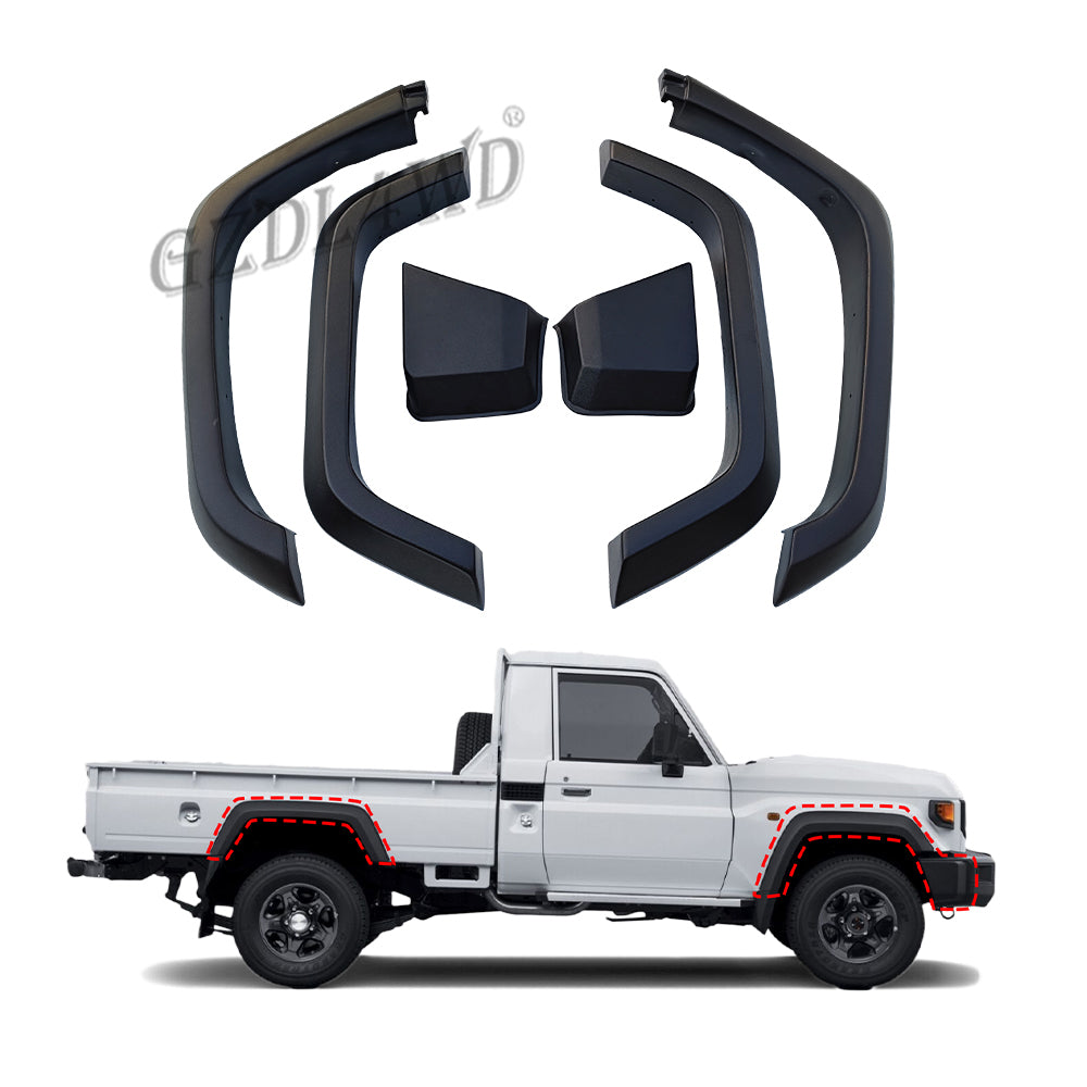 2024 ABS Matte Black Fender Flares High Quality Rubber for Land Cruiser 79 Series HZJ79 VDJ79 Single/Double Cab Pickup T