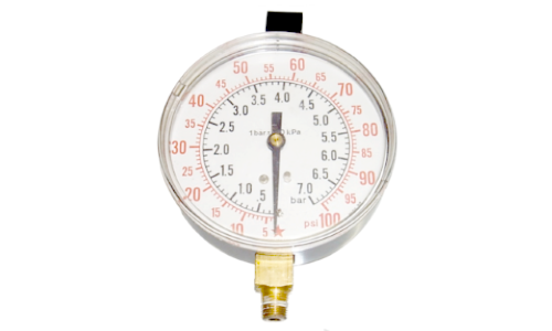100psi Replacement Pressure Gauge for Fuel Injector Testers, 3 1/2"