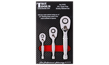 Load image into Gallery viewer, 3 Piece Super Fine Stubby Ratchet Set