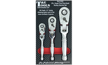 Load image into Gallery viewer, 3 Piece Super Fine Flex-Head Stubby Ratchet Set