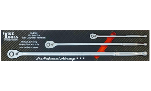 3 Piece Super Fine Extra Long Handle Ratchet Set
