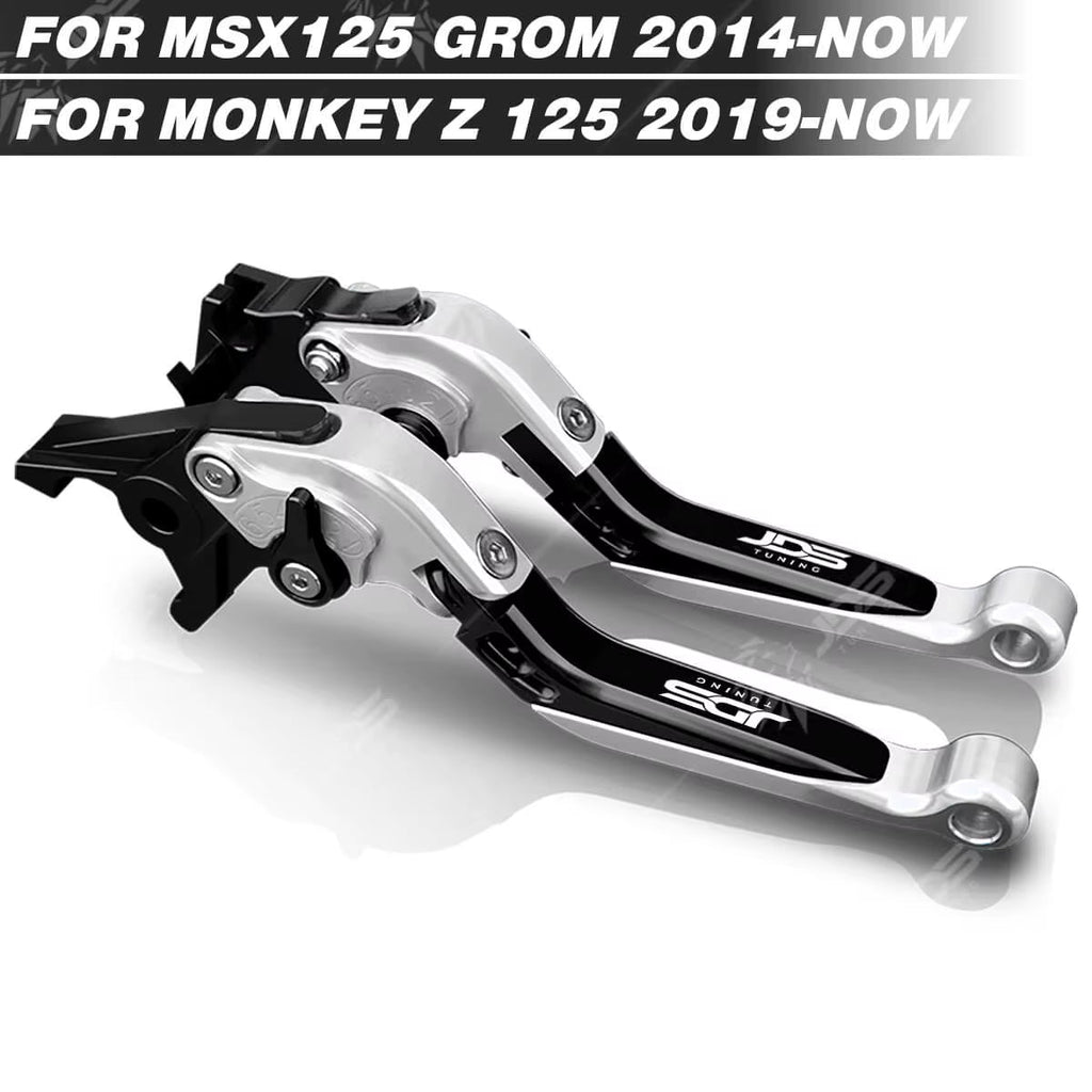 For Honda MSX 125 GROM 125/MONKEY Z 125 Clutch Lever Brake Lever Set Foldable Adjustable Handle Levers Motor Accessories Parts / S-Bl