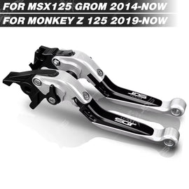 For Honda MSX 125 GROM 125/MONKEY Z 125 Clutch Lever Brake Lever Set Foldable Adjustable Handle Levers Motor Accessories Parts / S-Bl
