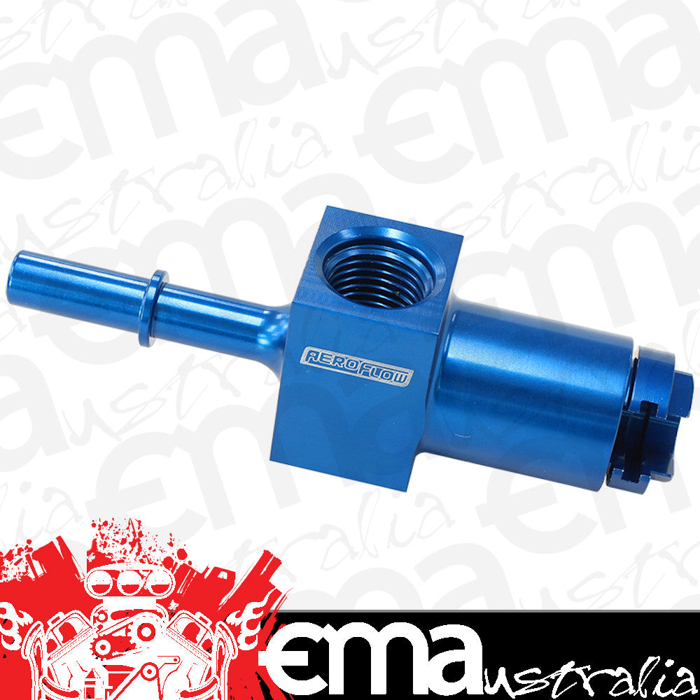 3/8" FEMALE TO MALE WITH 1/8" PORT BLUE QUICK CONNECT EFI